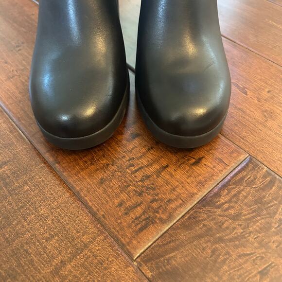 ABEO women's black metropolis strap leather chunky sole boots size 7M - Picture 3 of 11